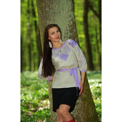 Embroidered blouse "Lavander Wind" 